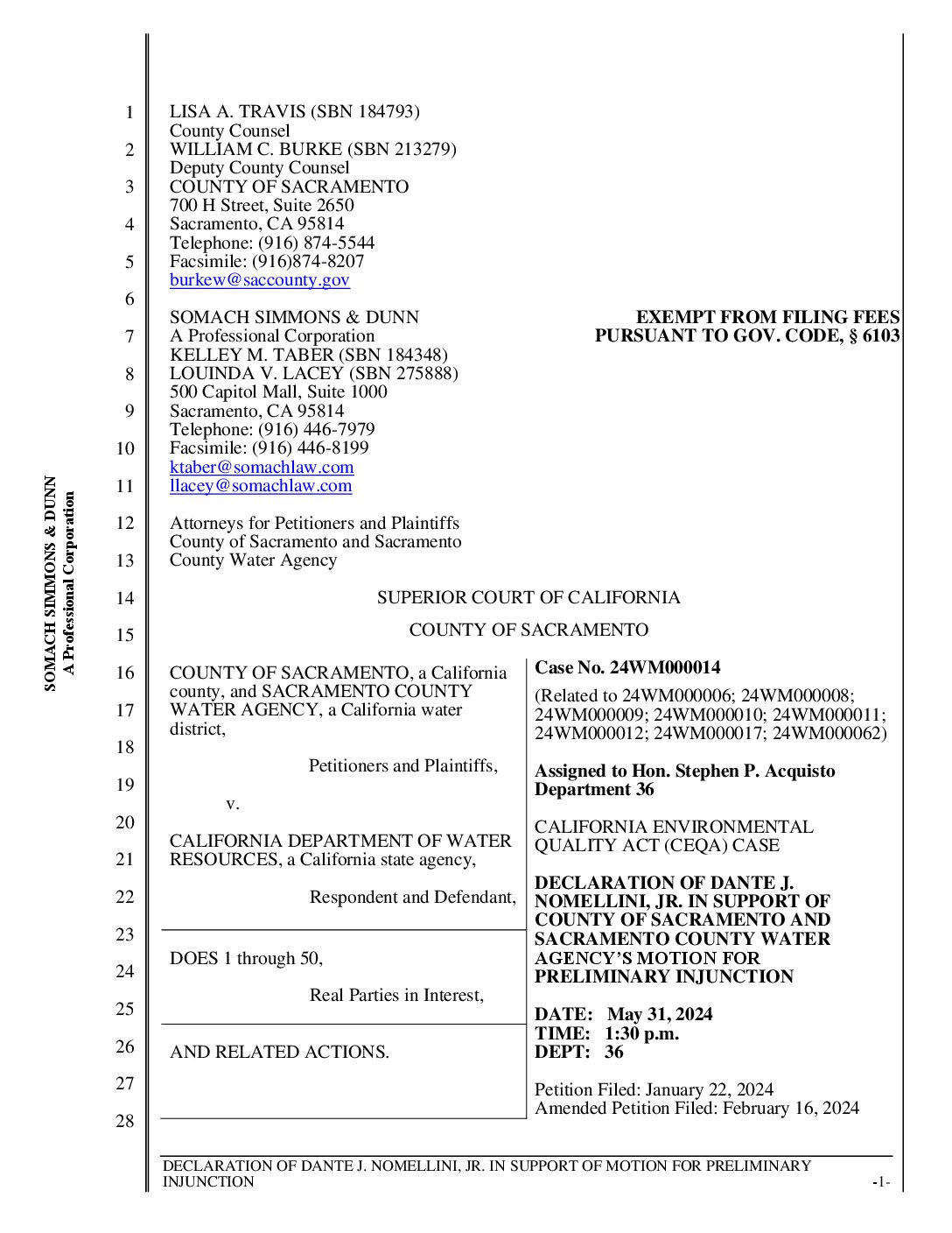 05032024 Declaration Of Dante J Nomellini Jr Iso County Of Sac And Scwa Motion For Preliminary 0370